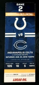 INDIANAPOLIS COLTS 2019 TICKET STUB v CHICAGO BEARS - MINT! - Bild 1 von 1