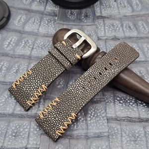 28 mm/24 mm Rochenleder Uhrenarmband maßgeschneidert exotisches Leder minimalistisches Design - Bild 1 von 10