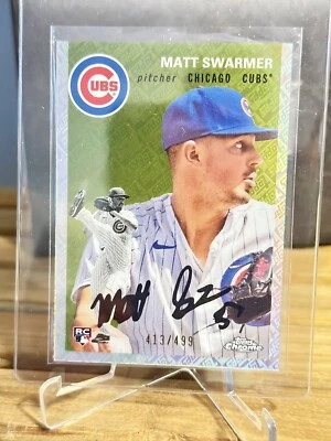 2023 Topps Chrome Platinum Logo Refractor /499 RC Matt Swarmer Chicago Cubs - Image 1 of 4