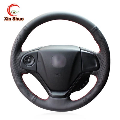 Черный чехол из искусственной кожи на руль автомобиля для Honda CR-V CRV 2012-2018 - Изображение 1 из 4