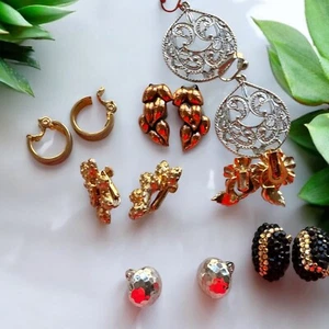 Lot of 7 Pairs Of Clip On Earrings Includes Monet Renoir Coro & Unbranded L0167 - Picture 1 of 14