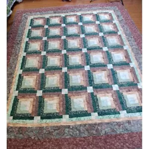 QUILT LOG CABIN RUSTIC PRIMITIVE #156 - Picture 1 of 11