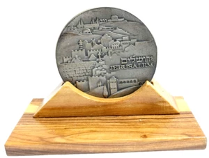 Israel 1971 Jerusalem & Knesset State Medal 59mm 116g Sterling Silver +Stand Box - Picture 1 of 14