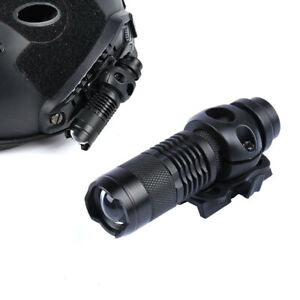 Tactical Helmet Light LED Strobe Mini Telescopic Zoom Flashlight Hunting Light