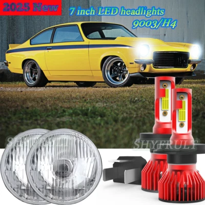 For Chevrolet Vega 1971-1975 7 inch LED Headlights Round DOT Approved Hi/Lo Lamp — 第 1/4 张图片