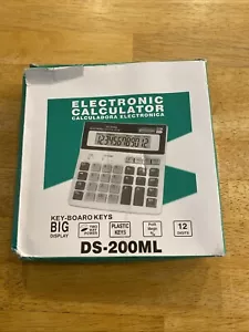 DS-200ML 12-Digit Desk Calculator, Two Way Power Source Big Display 12 Digits - Picture 1 of 2