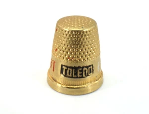 Toledo Gold-Tone THIMBLE	Metal Sewing Collectible - Picture 1 of 7