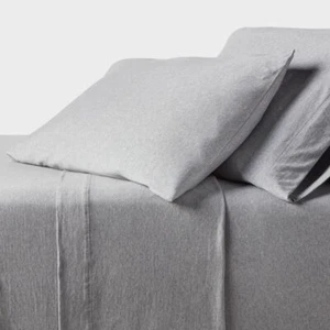 King Cotton Jersey Sheet Set Heather Gray - Threshold - Picture 1 of 4