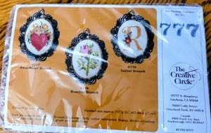 Creative Circle Cross Stitch Kit Sweetheart Heart Brooch By Jan Dalton- Sealed - Picture 1 of 6