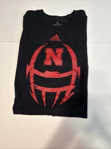 Nebraska Cornhuskers adidas Amplifier Short Sleeve Shirt Men's Black Football 2X - Picture 1 of 11