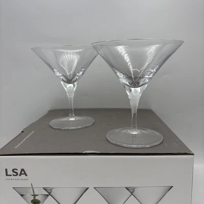 Coppia Bicchieri Martini Qualità Lsa Bar Stelo Corto Fatti a Mano Vetreria - Immagine 1 di 4