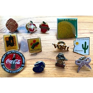 Scatter Pins Lot of 12 Lapel Enamel Coca Cola Arizona Washington Apple - Picture 1 of 7