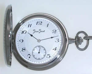 Hochwertige mechanische Jean Jacot Taschenuhr + Kette UVP 248,00 EUR Handaufzug - Picture 1 of 6