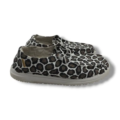 Zapatos Hey Dude Wendy para mujer 12 leopardo cambray blanco Foto 1 de 4