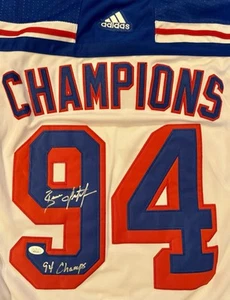 NY RANGERS Brian Leetch Signed Jersey 94 Champions With Inscription/ JSA CERT!!! - Picture 1 of 5
