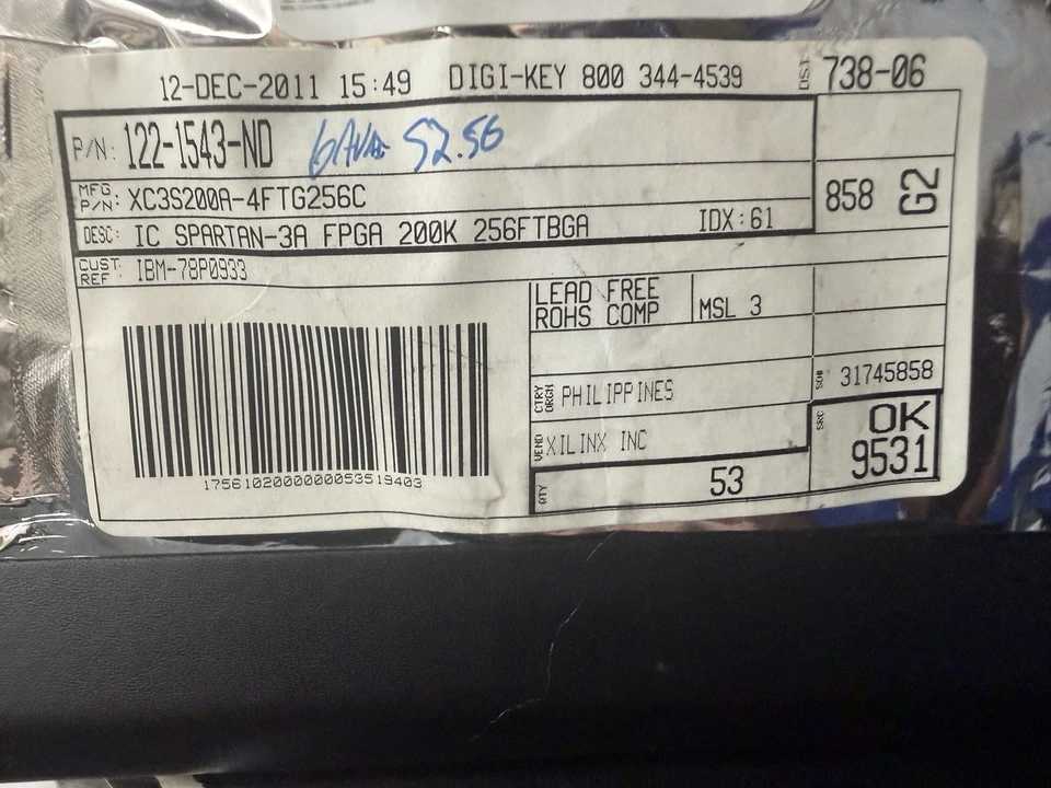 (6Pack) XC3S200A-4FTG256C AMD IC FPGA 195 I/O 256FTBGA - Image 1 of 1