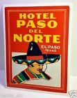 El Paso Texas Hotel Vintage-Stil Reiseaufkleber/Vinyl Aufkleber, Gepäcketikett