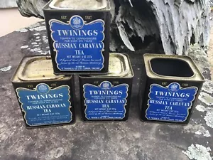 TWININGS “RUSSIAN CARAVAN” TEA TIN..EMPTY W/RUST 8 OZ. - Picture 1 of 10