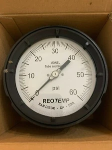REOTEMP 4.5" Solid Front Process Gauge (Series PT45) 0-60 PSI, 1/2" BACK CONNECT - Picture 1 of 5