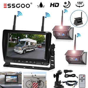 7" HD 1080P Autokamera Monitor mit 2x Weitwinkel Rückfahrkamera Wasserdicht LKW - Bild 1 von 14