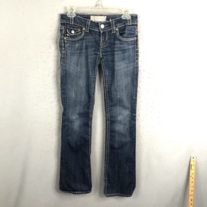 MEK Denim Jeans Womens 25 Blue New York Boot Cut Western Thigh Fade Wash - Picture 1 of 22