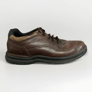 Scarpe comode Rockport in pelle marrone taglia 7,5 mocassini 501383 passeggio escursionismo casual - Foto 1 di 11