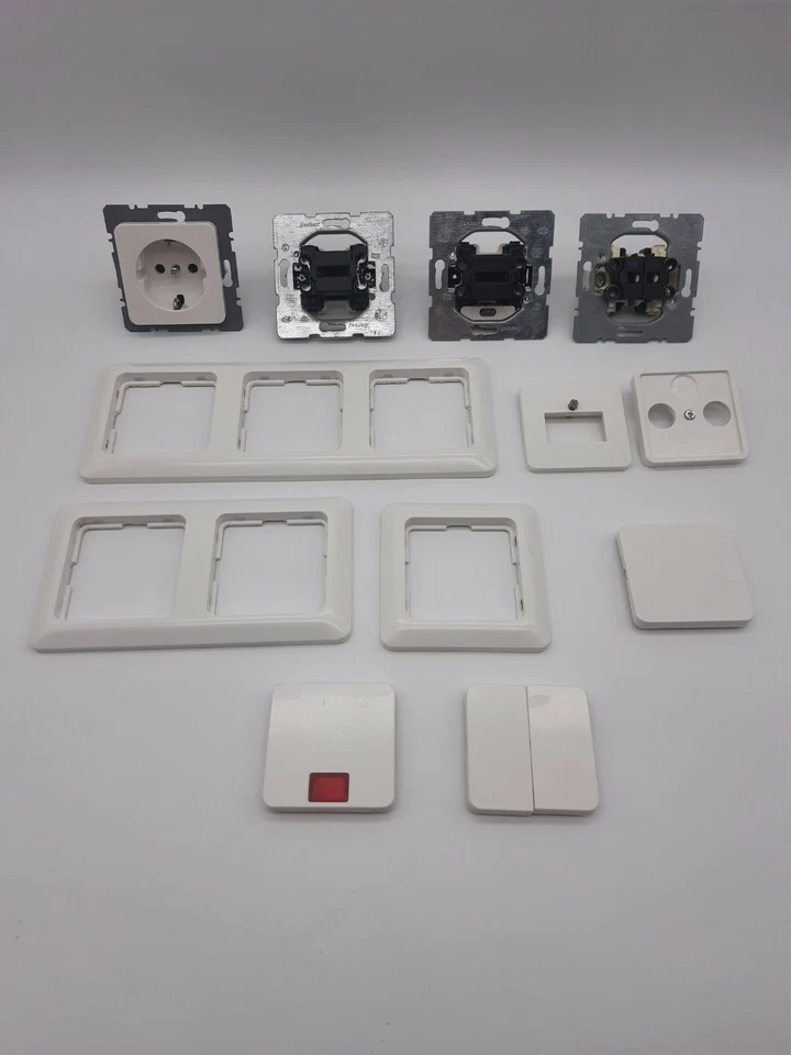 Berker Modul 2 polarweiß weiß Rahmen Wippe Steckdose Abdeckung Schalter Taster - Bild 1 von 1