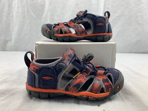 Keen Kids' Seacamp Ii CNX Water Sandals 1019266 Dress Blues/Spicy Orange SIZE 9 - Picture 1 of 10