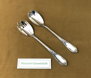 Besteck Service Salat- Sfam Modell Marie Antoinette Versilbertes Metall Tamburin - Bild 1 von 7