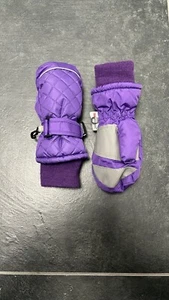 Andorra Kids Waterproof Insulated Purple Quilted Mittens Size Small - Picture 1 of 7