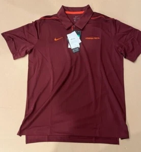 NEW Nike Dri Fit Virginia Tech Hokies Men's XL Maroon short sleeve Polo - Picture 1 of 6