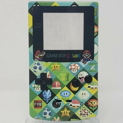 Mario Bros Pattern Gameboy Color complete handheld custom housing shell backlit - Image 1 of 3
