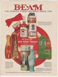Jim Beam Whiskey Holiday Christmas Vintage Print Ad 1961 A52 - Bild 1 von 3