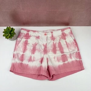 Crown & Ivy Pink White Tie Dye Boho Casual Shorts Summer Women 12 Caroline - Picture 1 of 7