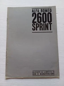 Alfa Romeo 2600 Sprint 1966 ANHANG Bedienungsanleitung Original - Bild 1 von 7