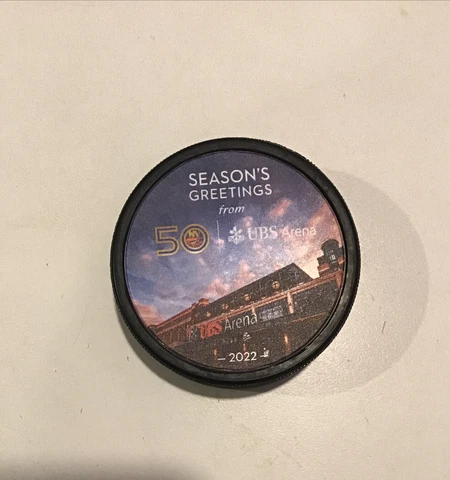 NHL New York Islanders 50th Anniversary Holiday Puck UBS Arena Cover