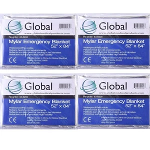 4er Pack • Extra Große 82"x 54 Notfall Solar Mylar Decke Überleben Sicherheit - Bild 1 von 10