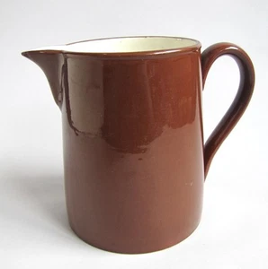 Großer Krug Milchkännchen 18 cm Erde Karmelit Schokolade Sarreguemines Frankreich 19. Jh. - Bild 1 von 6