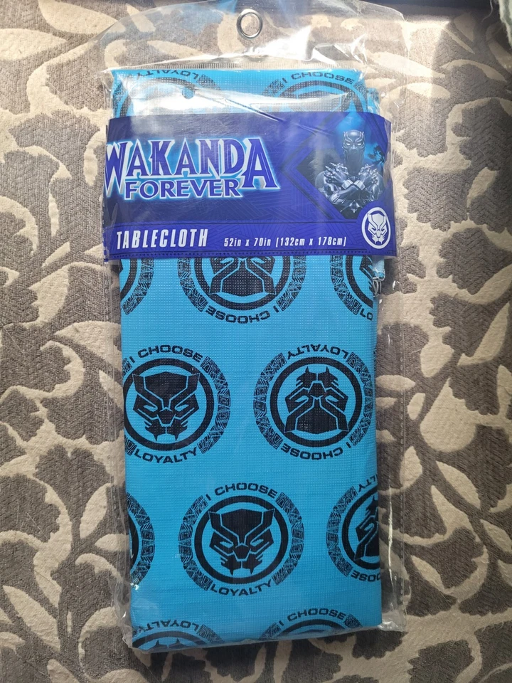 Marvel's Black Panther WAKANDA FOREVER Party Tablecloth 52" x 70"  New fun - Image 1 of 1