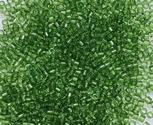 Miyuki Delica Seed Beads Size 11/0 " OLIVE TRANSPARENT " 5.2 Grams - Picture 1 of 4