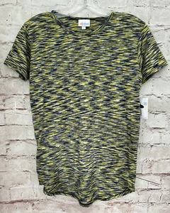 LuLaRoe GRACIE Girls Size 10 Tunic Top Knit Tee Blue Yellow Space Dye Print NEW - Picture 1 of 2