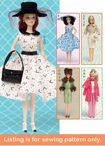 SEWING PATTERN - Sew 11 1/2" Fashion Doll Clothes - Fit Barbie 50s Fifties 7550 - Picture 1 of 3