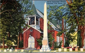 Vintage Christus Episkopalkirche Postkarte 1934 Dover Delaware Tichnor Leinen - Bild 1 von 2