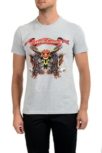 Roberto Cavalli Men's Gray Graphic Print Crewneck T-Shirt Sz S M L XL 2XL - Picture 1 of 7