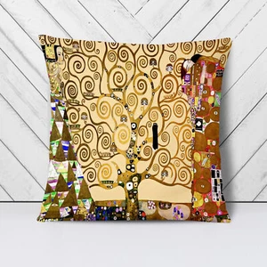 Cojín regordete Gustav Klimt El árbol de la vida disperso funda de almohada llena - Imagen 1 de 13