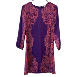 Juicy Couture Pink Purple Paisley Shift Dress SIZE 0 - Picture 1 of 8