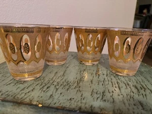 vintage culver glasses gold Imperial Regency on the rocks set of 4 - Picture 1 of 4