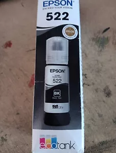Botella de tinta negra genuina Epson 522 Ecotank T522120-S 65 ml caducidad 4/2027 NUEVA SELLADA - Imagen 1 de 1