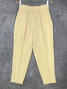 Vintage USA High Point Pleated High Rise Dress Pants Womens Size Medium Yellow - Picture 1 of 9