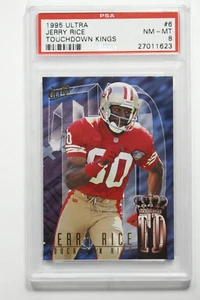 1995 Fleer Ultra Touchdown Kings Jerry Rice #6 PSA 8 NM-MT - Picture 1 of 2
